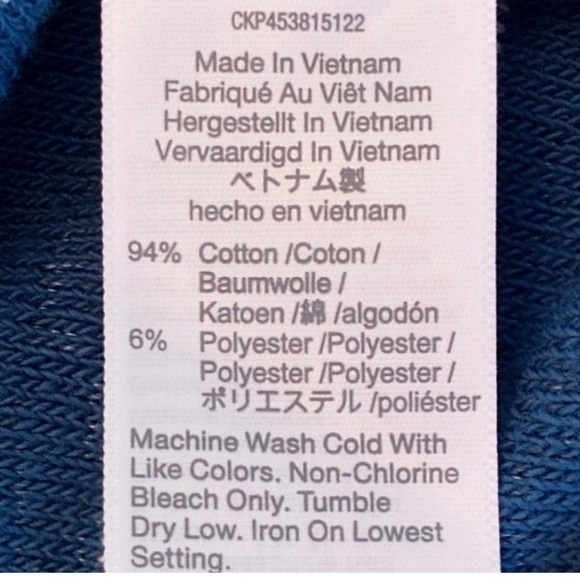 EUC Madewell MWL blue and ivory terry cloth long sleeve top worn once-size M - Picture 3 of 7